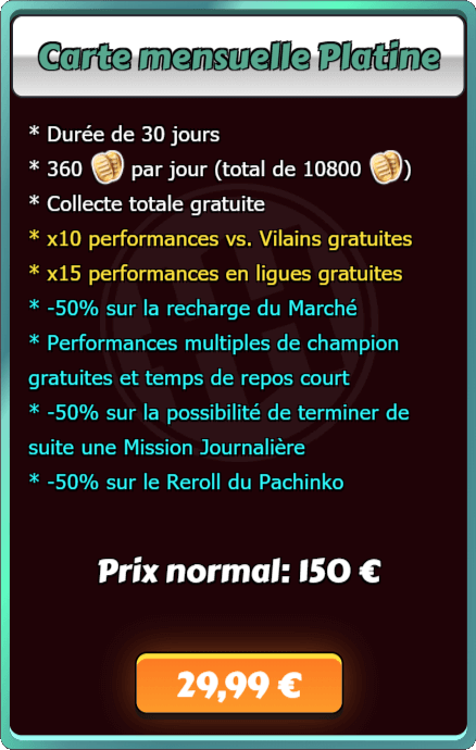 Carte mensuelle platine